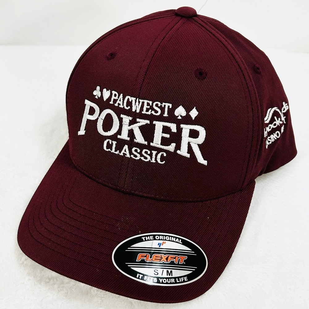 Pacwest Poker Classic Chinook Winds Casino Resort Hat‎ Cap Stretch Flex S/M